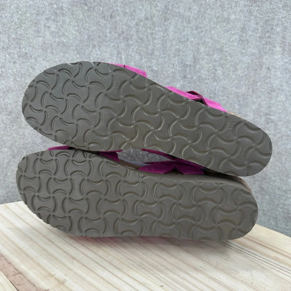 Naot Wedge Sandals Womens 8-8.5 Pink Suede Strappy Comfort Platform 1281-224853
